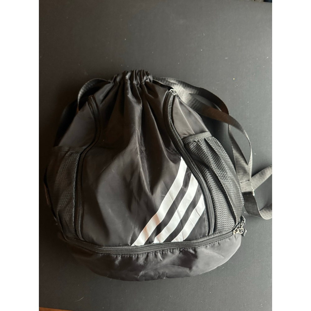 Basketball Black & White Drawstring Backpack - Picture 7 of 8